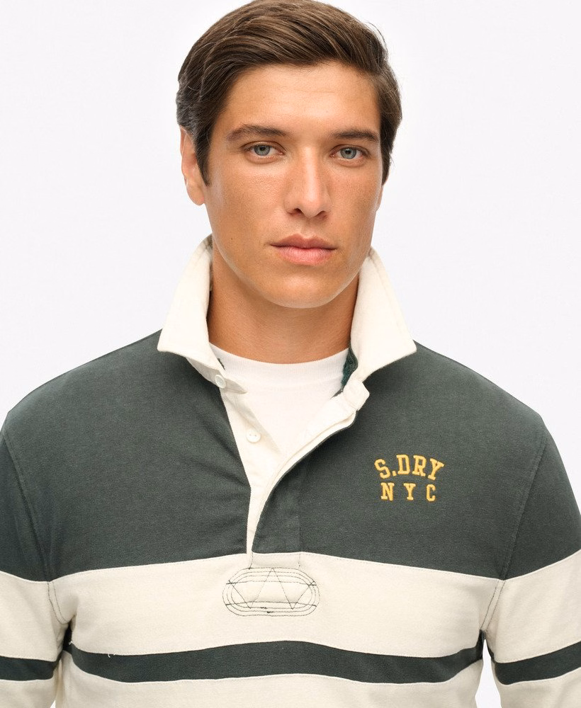 Klasyczny sportowy top w paski do rugby