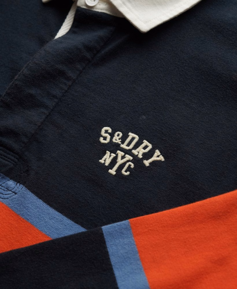 Klasyczny sportowy top w paski do rugby