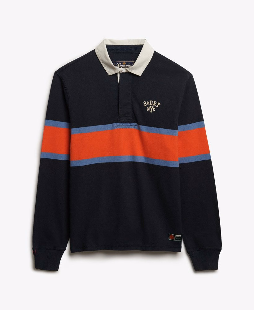 Klasyczny sportowy top w paski do rugby