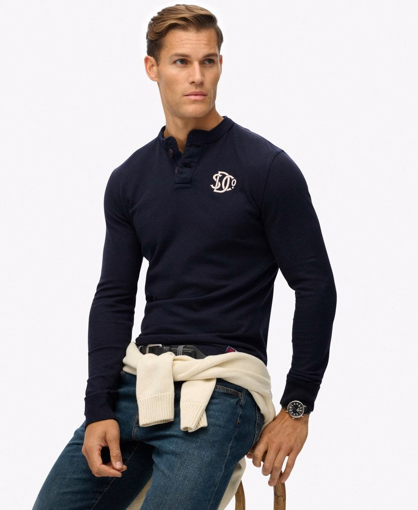 Klasyczny sportowy top Henley