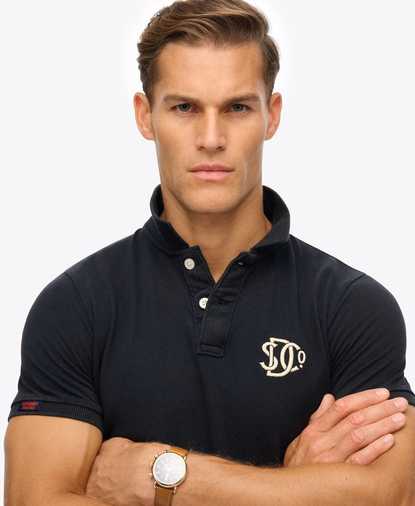 Koszulka polo w stylu vintage z haftem sportowym