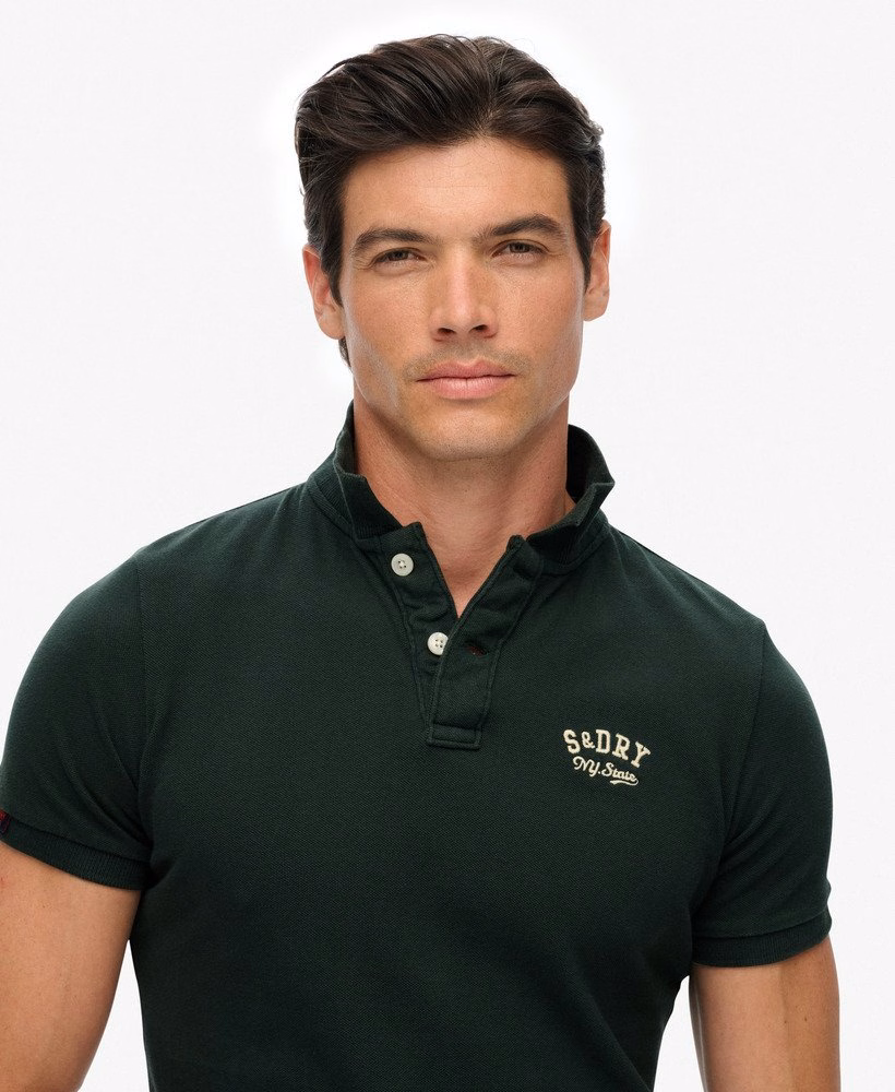 Koszulka polo w stylu vintage z haftem sportowym