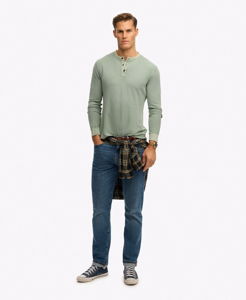 Lekki, teksturowany top Henley