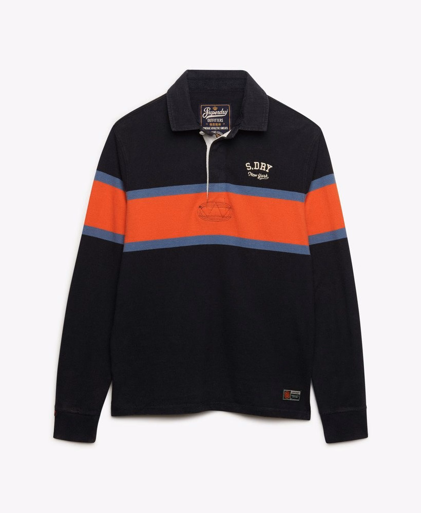 Klasyczny sportowy top w paski do rugby