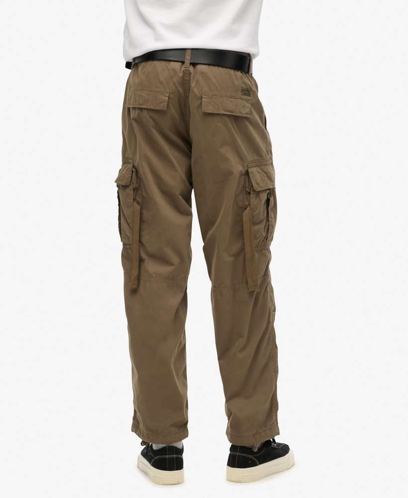 spodnie cargo vintage z organicznej bawełny w kolorze ciemnego khaki