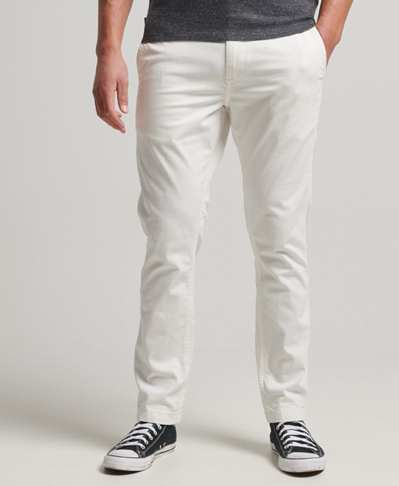 spodnie chino slim fit w kolorze ecru