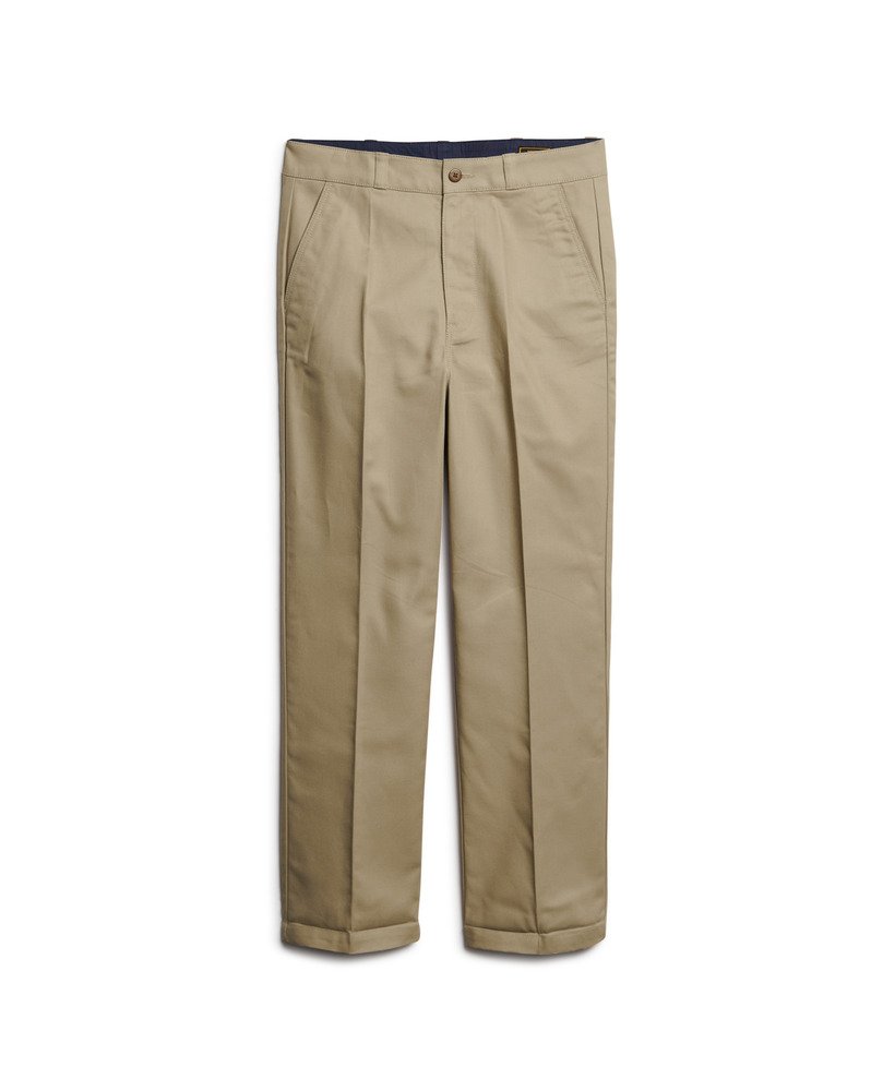 proste spodnie chino w kolorze stone wash taupe brown