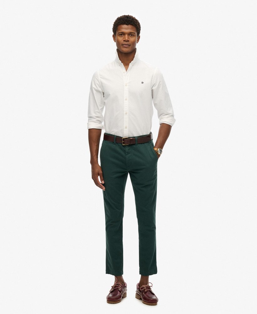spodnie chino slim fit w kolorze ciemnozielonej sosny