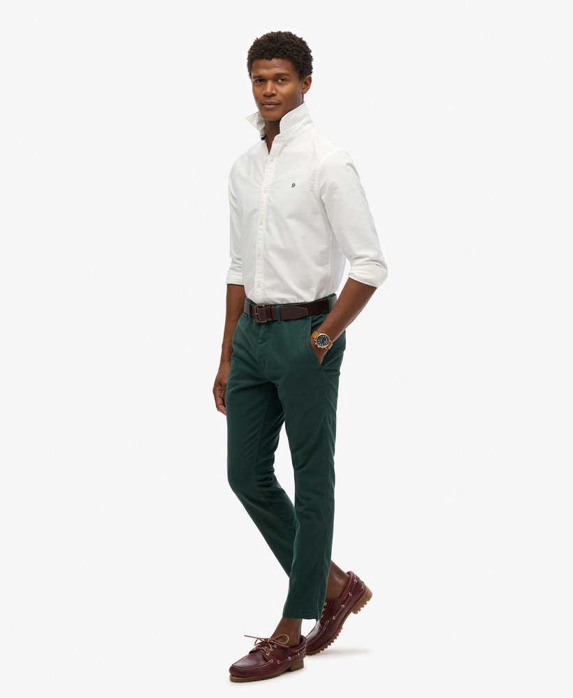 spodnie chino slim fit w kolorze ciemnozielonej sosny
