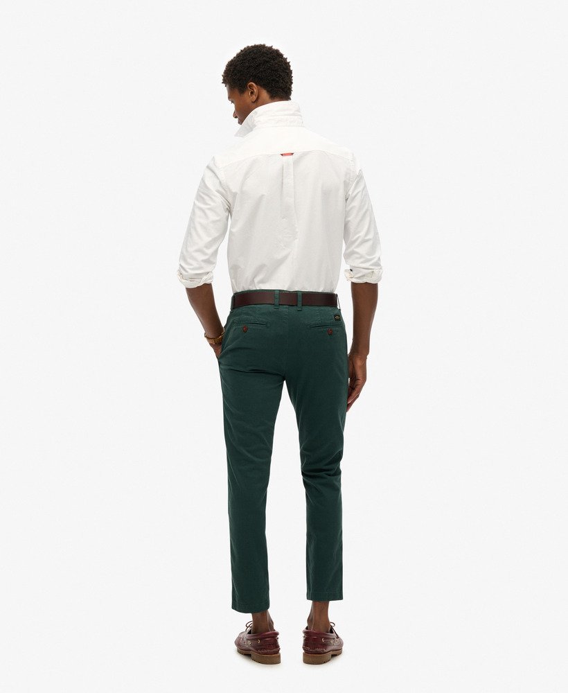 spodnie chino slim fit w kolorze ciemnozielonej sosny