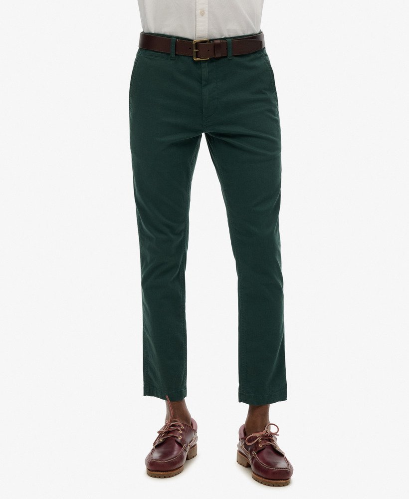 spodnie chino slim fit w kolorze ciemnozielonej sosny