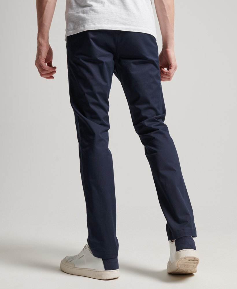 dopasowane zwężane elastyczne chinosy w kolorze rinse navy