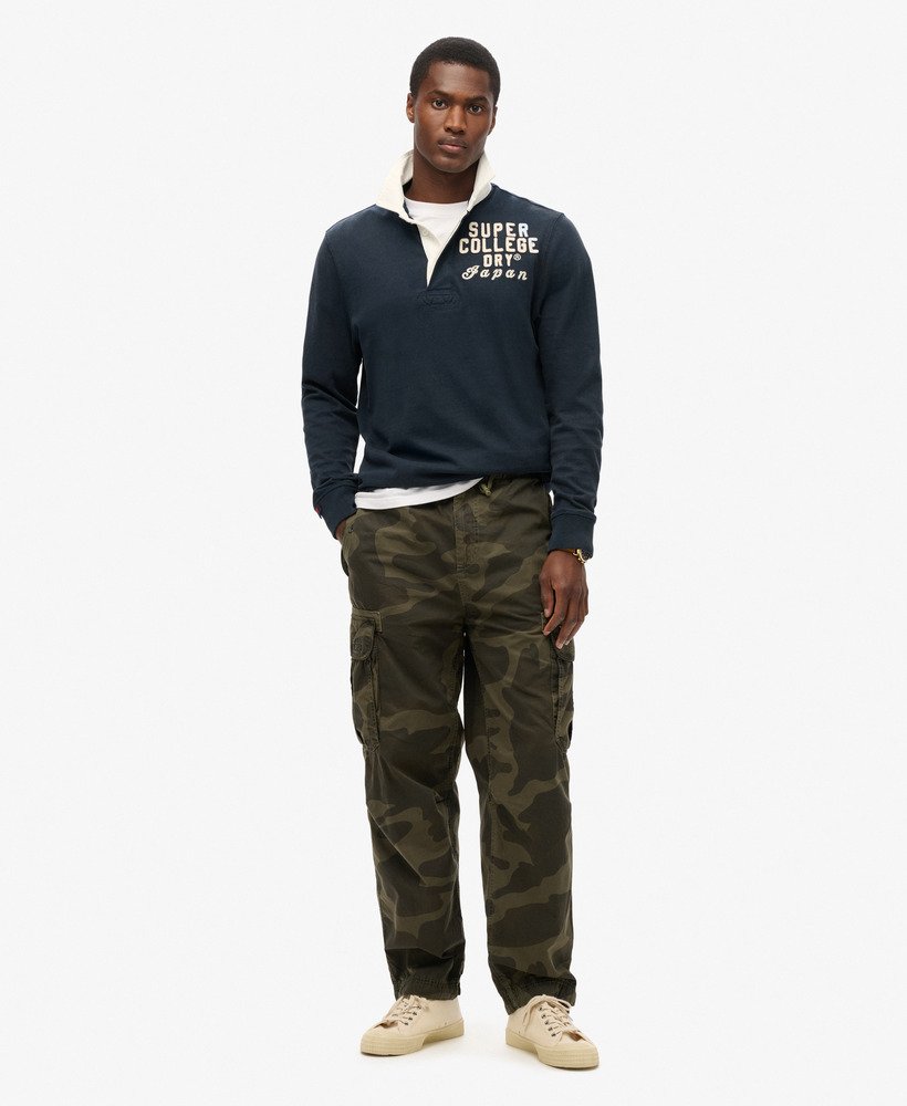spodnie baggy parachute w kolorze telo olive camo