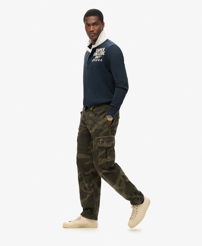 spodnie baggy parachute w kolorze telo olive camo