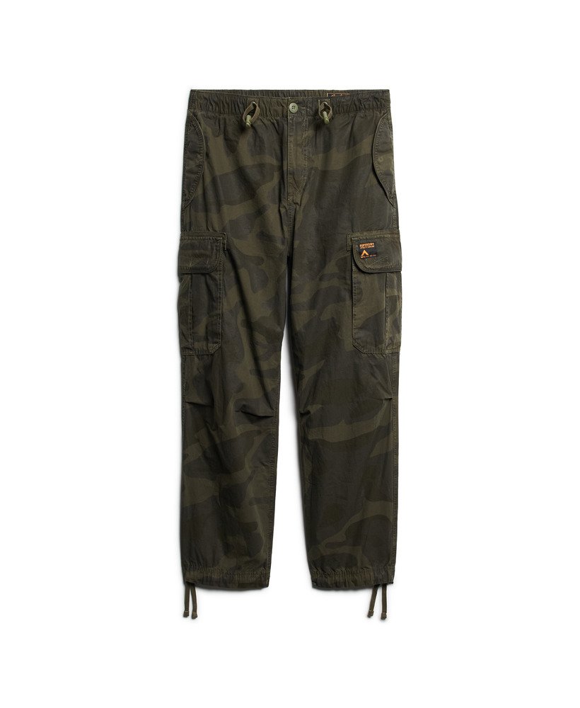 spodnie baggy parachute w kolorze telo olive camo