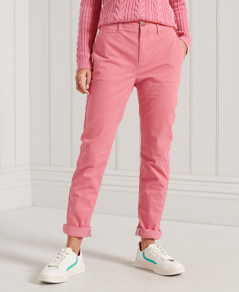 spodnie chino slim w kolorze różowym skate