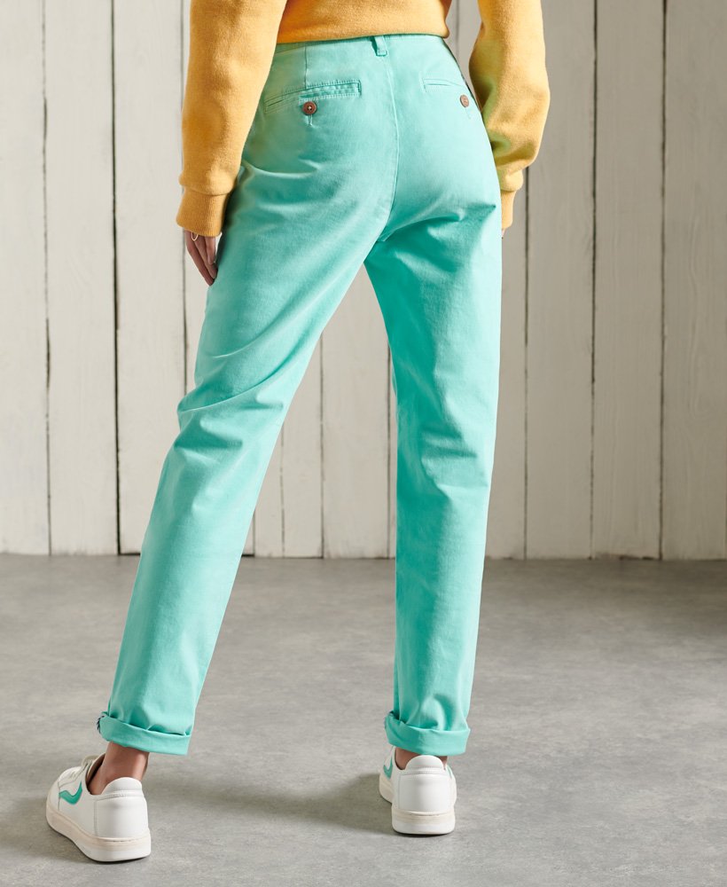 spodnie chino slim w kolorze fluro turquoise