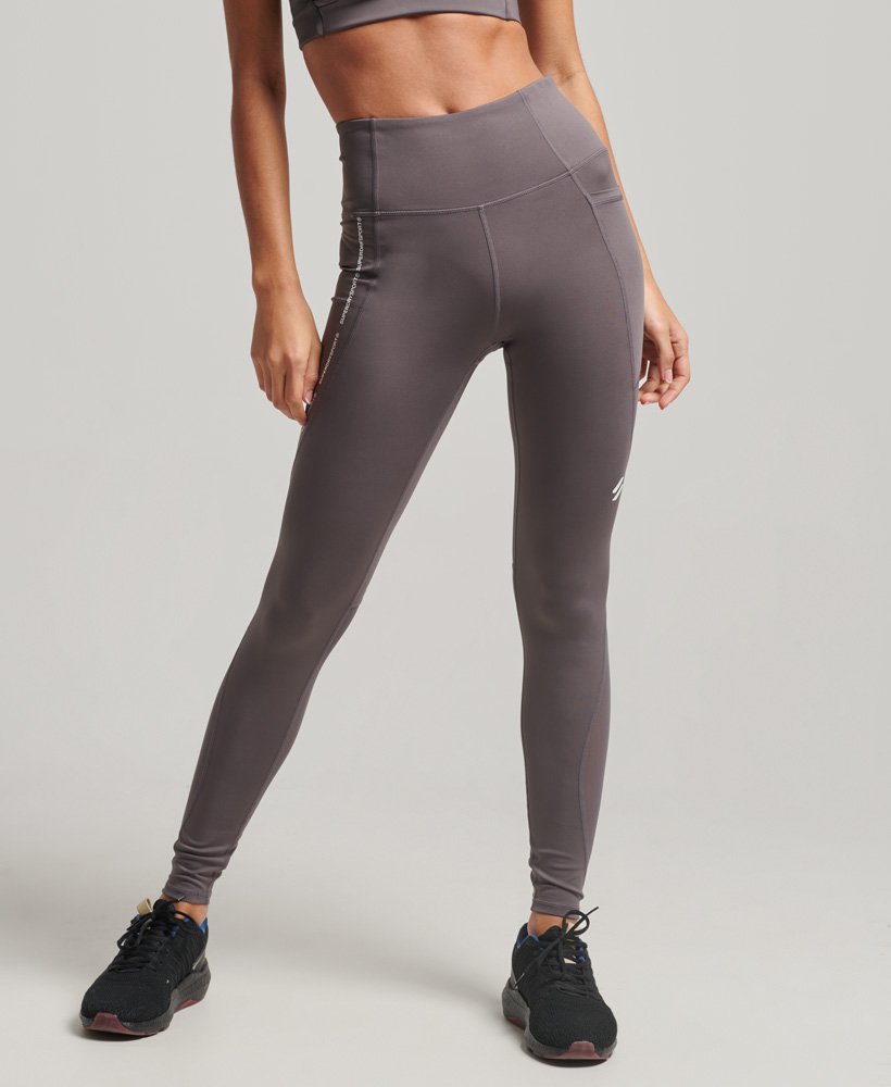 leginsy active mesh o pełnej długości obcisłe w kolorze rock dark grey