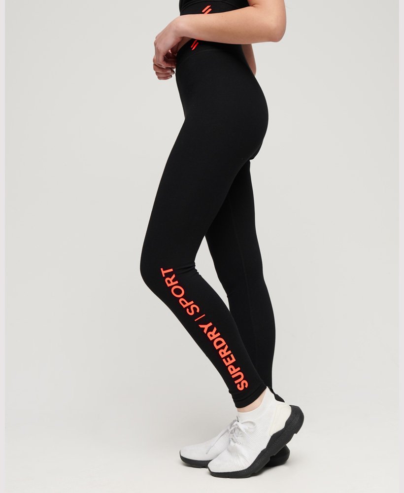 leginsy core sports z wysokim stanem w kolorze czarnymkoralowym