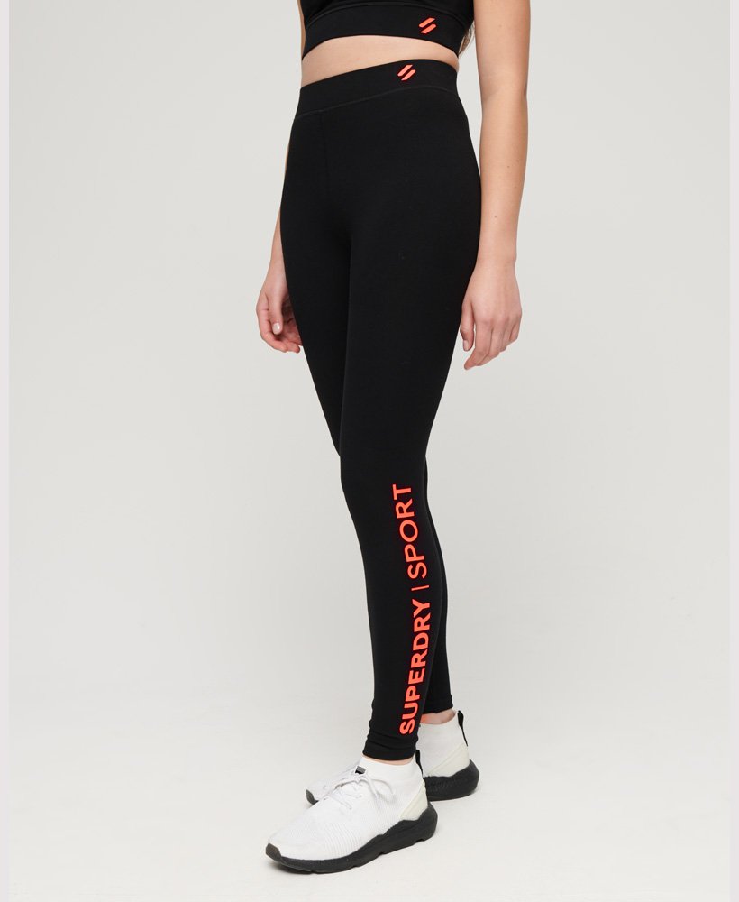 leginsy core sports z wysokim stanem w kolorze czarnymkoralowym