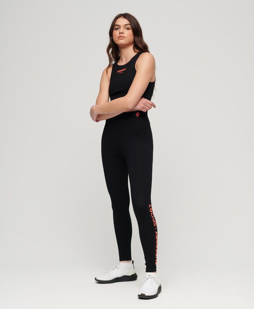 leginsy core sports z wysokim stanem w kolorze czarnymkoralowym