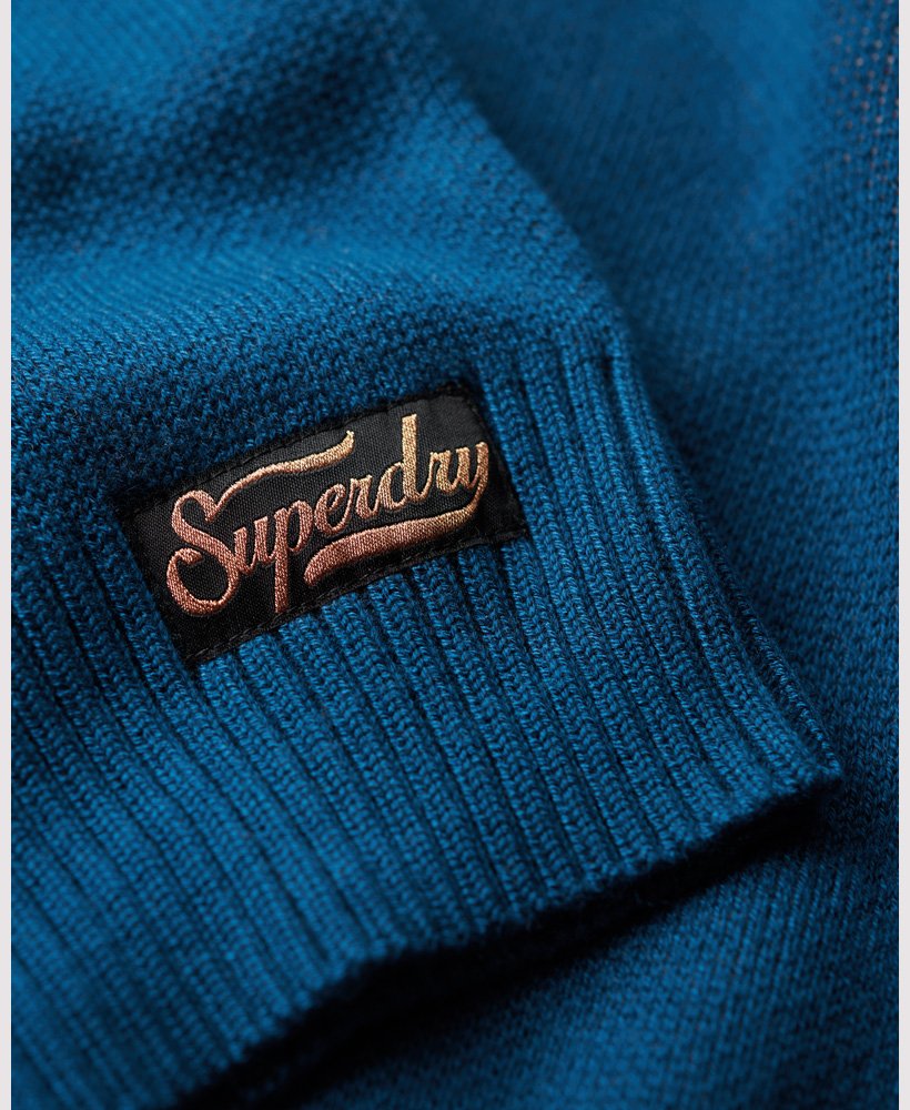retro sweter narciarski z dzianiny w kolorze true indigo