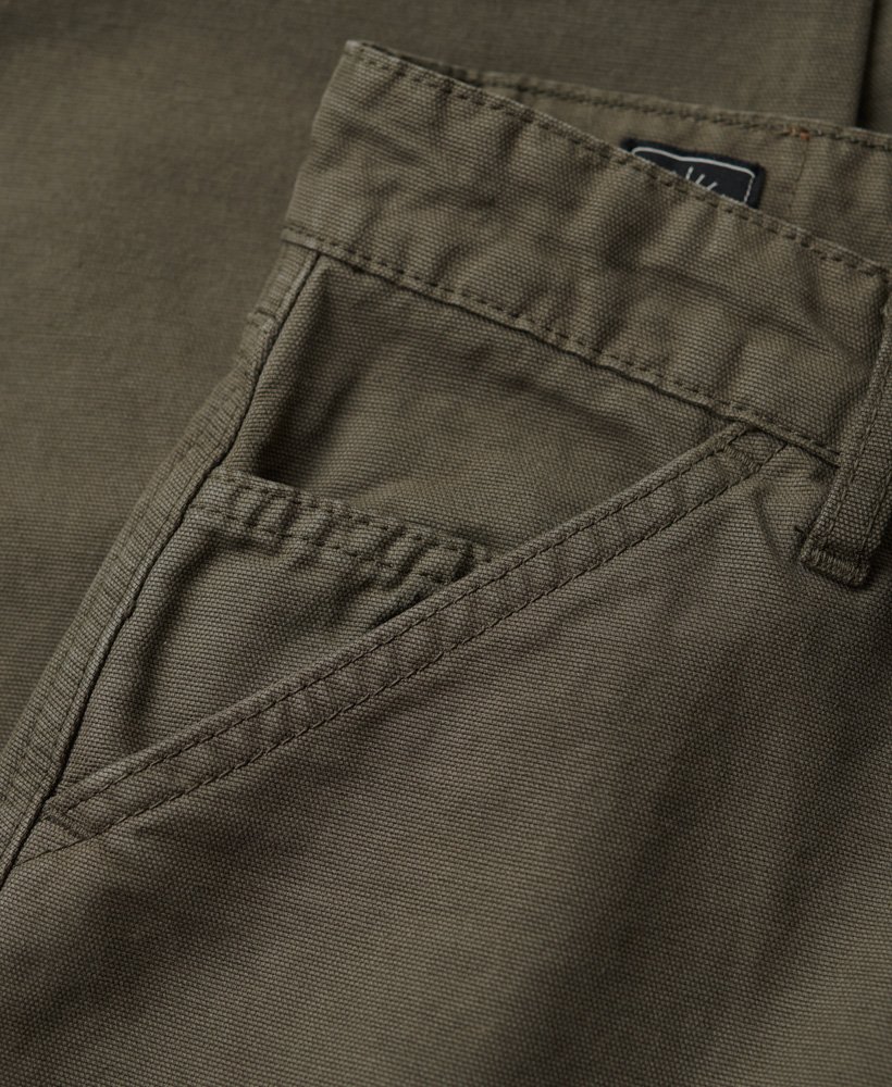 szerokie spodnie carpenter w kolorze ciemnego khaki
