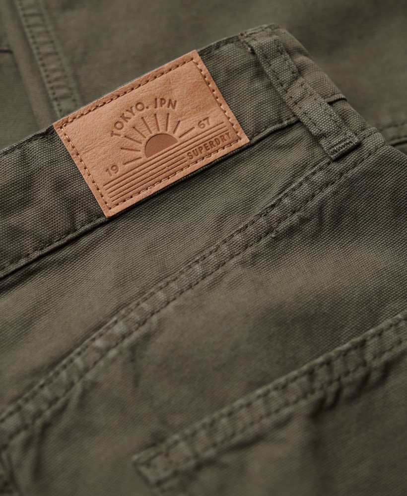 szerokie spodnie carpenter w kolorze ciemnego khaki