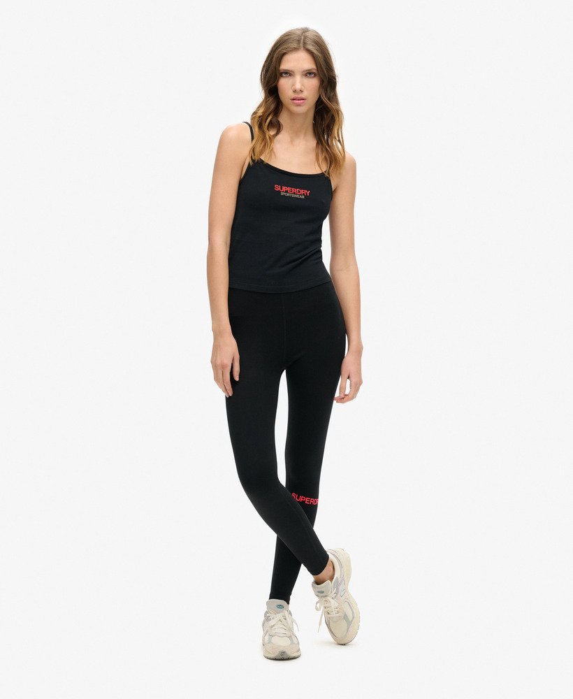 leginsy sportowe z wysokim stanem w kolorze czarnymhyper fire pink