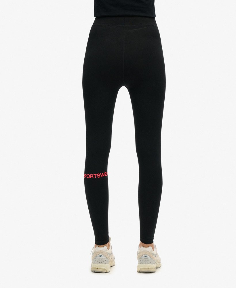 leginsy sportowe z wysokim stanem w kolorze czarnymhyper fire pink