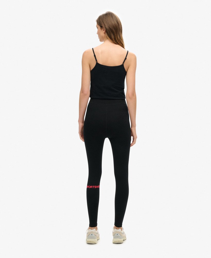 leginsy sportowe z wysokim stanem w kolorze czarnymhyper fire pink