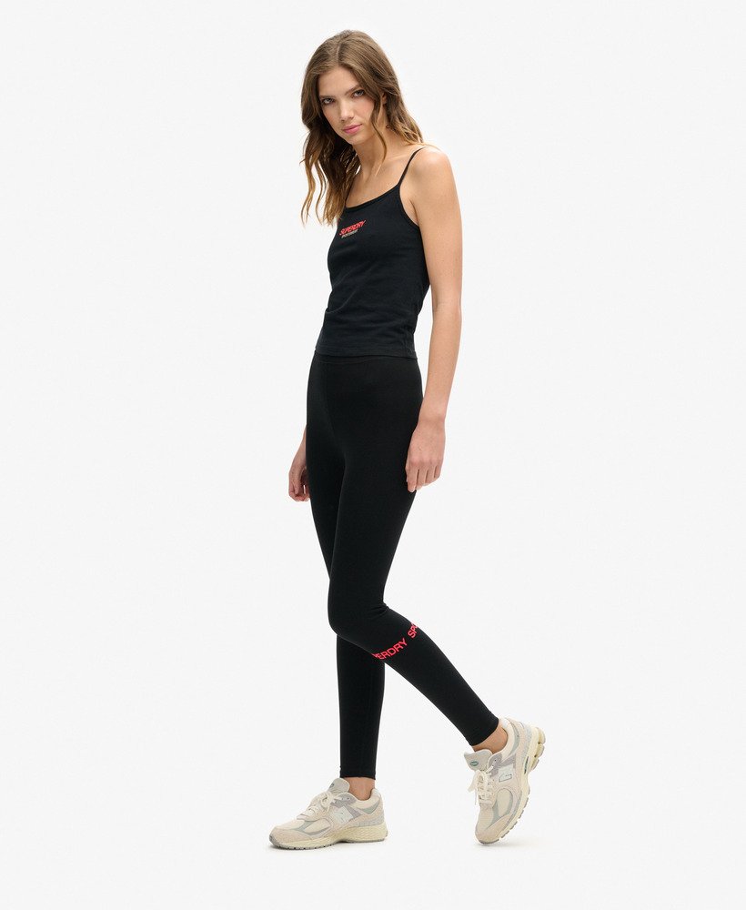 leginsy sportowe z wysokim stanem w kolorze czarnymhyper fire pink