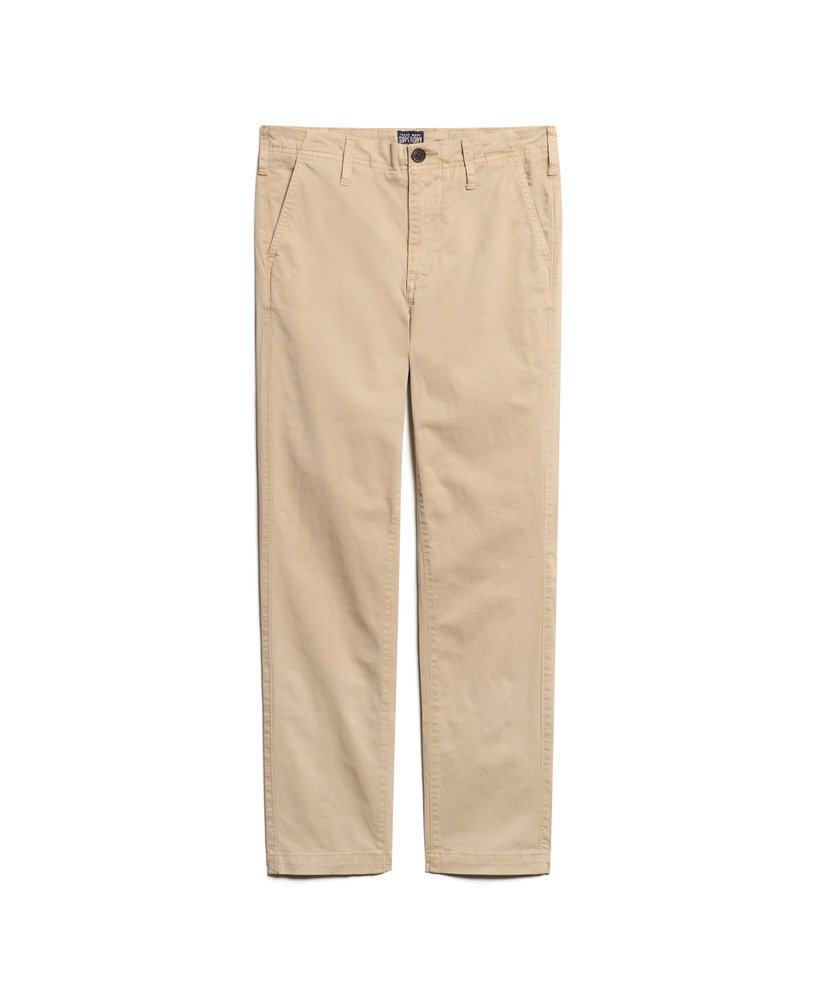 spodnie chino ze średnim stanem w kolorze stonewash taupe brown