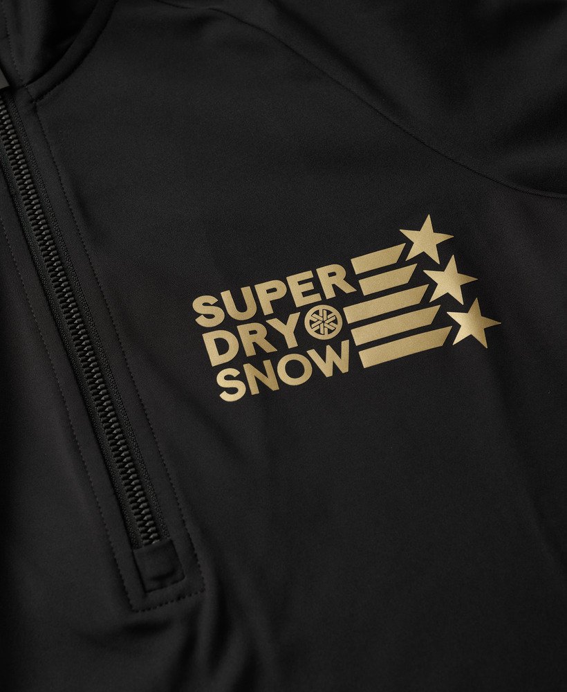 warstwa bazowa ski logo halfzip w kolorze czarnym