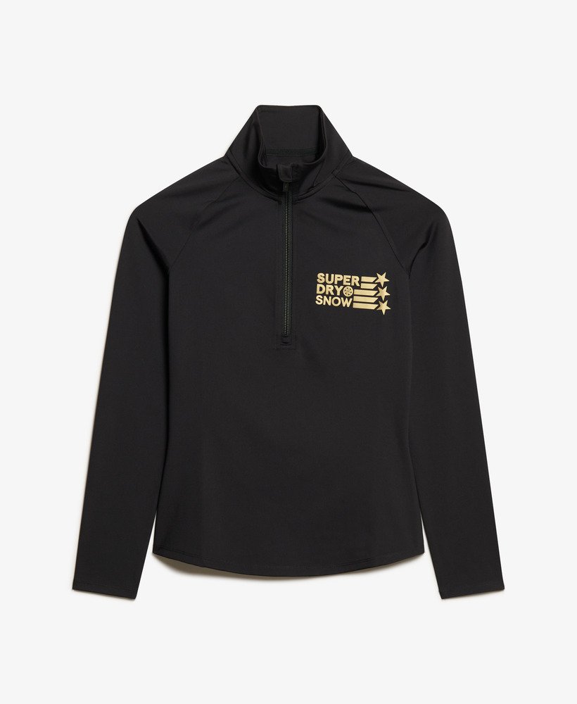 warstwa bazowa ski logo halfzip w kolorze czarnym