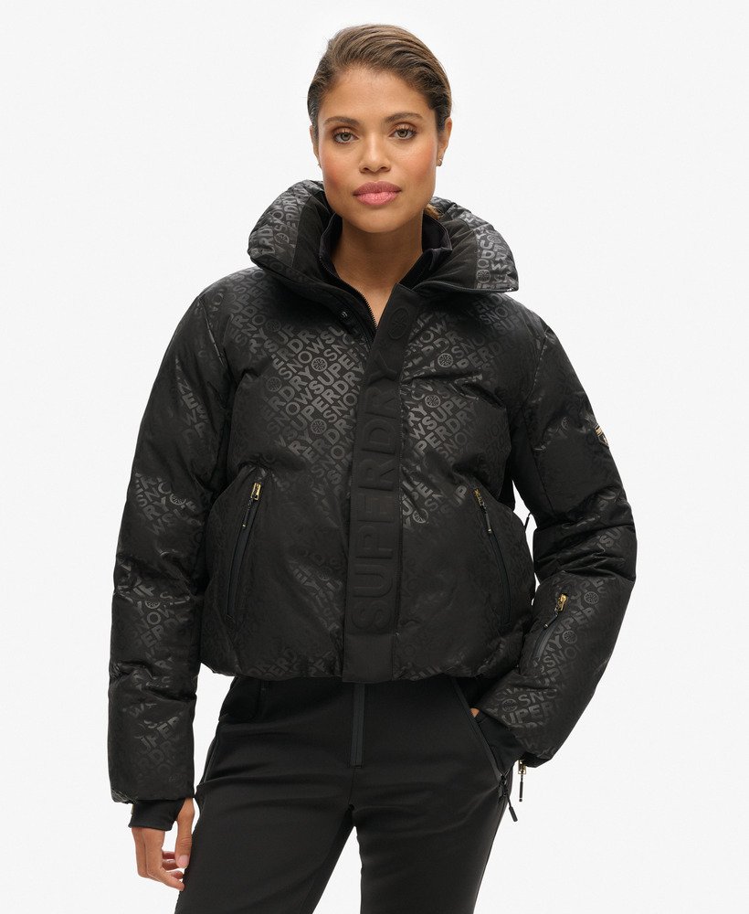 kurtka puchowa ski slalom w kolorze superdry monogram black luxe
