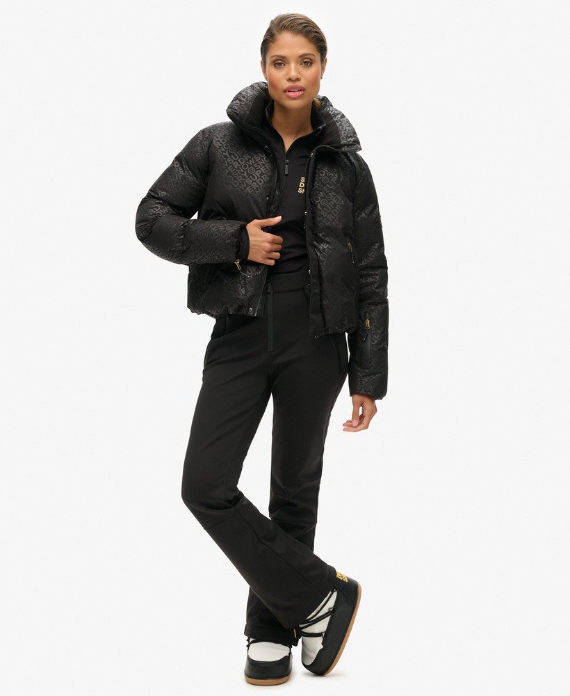 kurtka puchowa ski slalom w kolorze superdry monogram black luxe