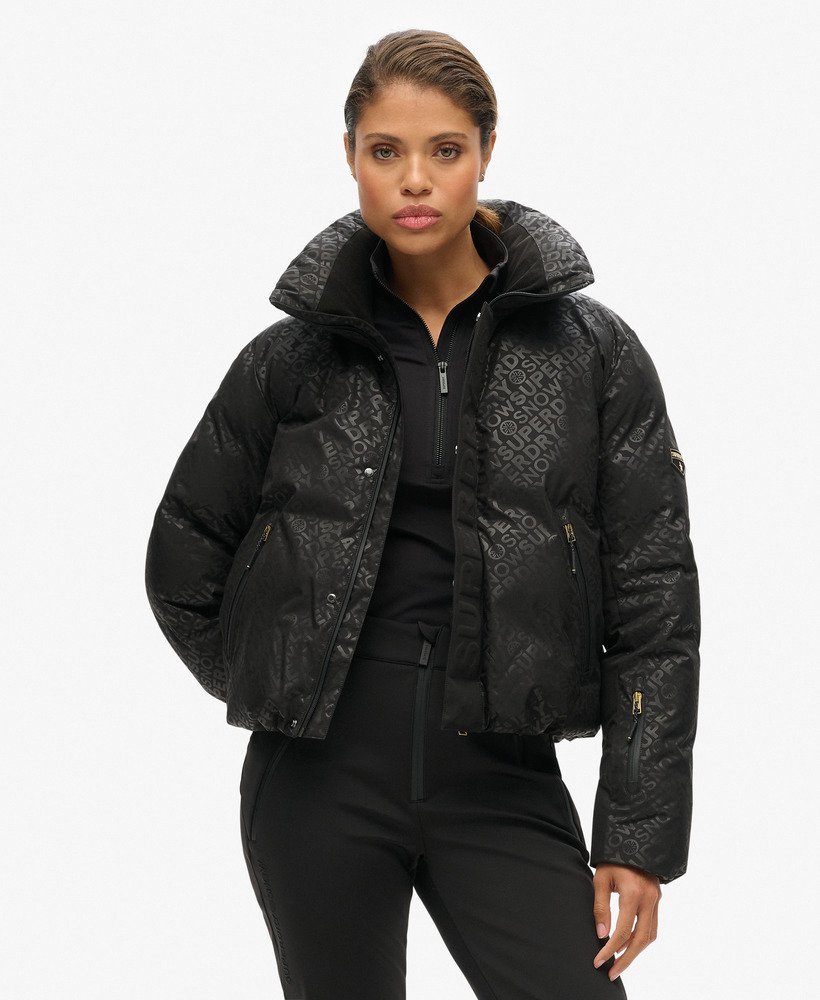 kurtka puchowa ski slalom w kolorze superdry monogram black luxe