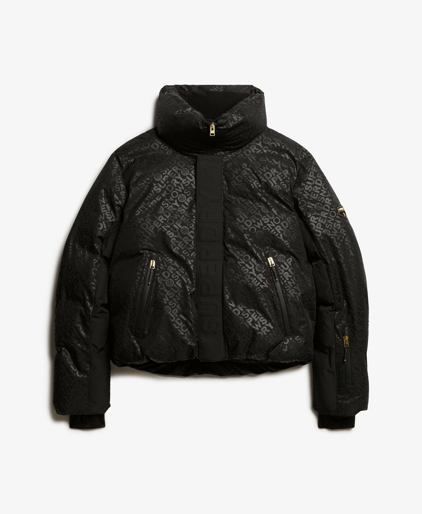 kurtka puchowa ski slalom w kolorze superdry monogram black luxe