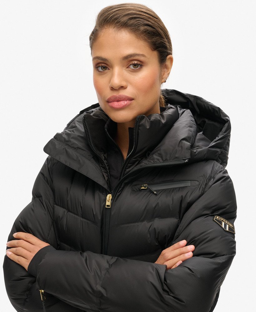 kurtka puchowa ski luxe w kolorze czarnym